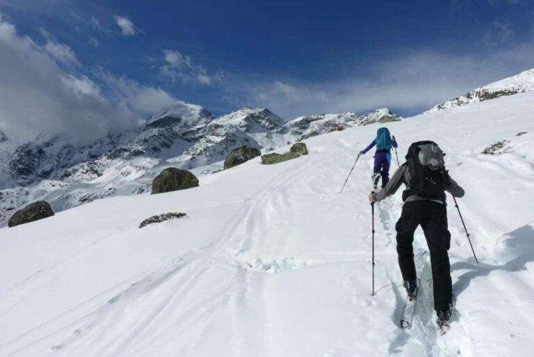 03 Aufstieg zum Piz Mandra im faulen Schnee auf 2550m