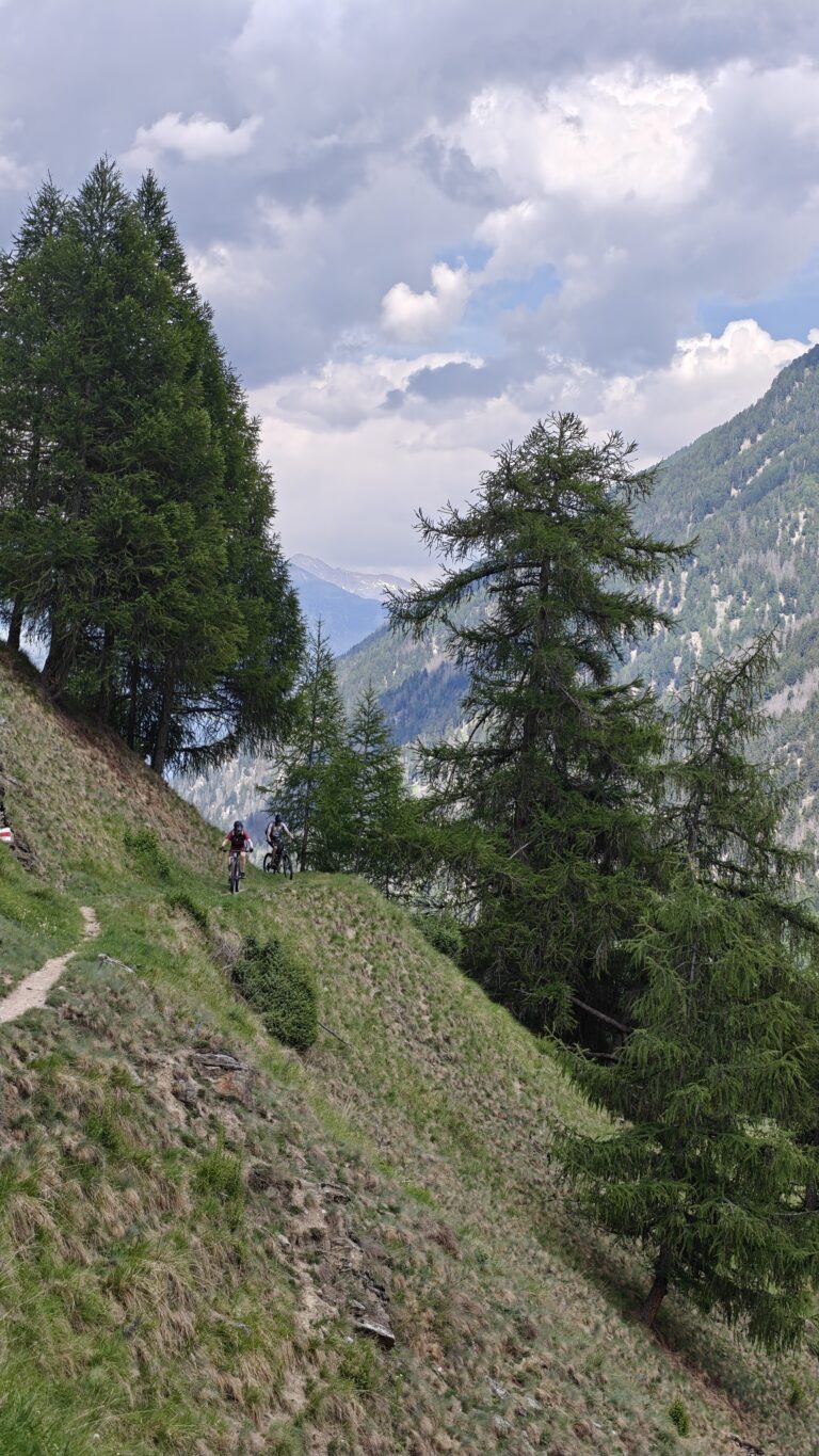 Auf dem neuen Trail im Val Müstair aufwärts nach Fuldera